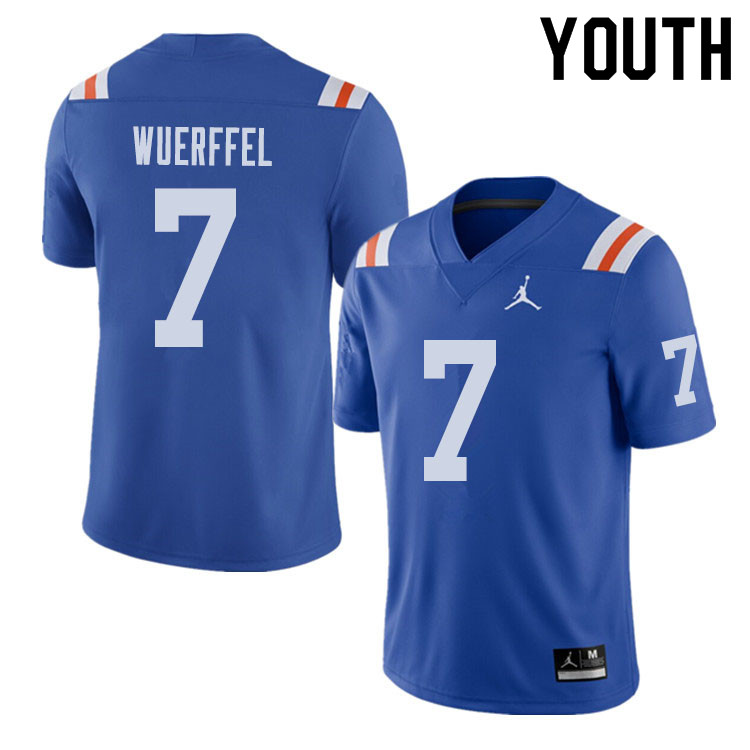 Jordan Brand Youth #7 Danny Wuerffel Florida Gators Throwback Alternate College Football Jerseys Sal